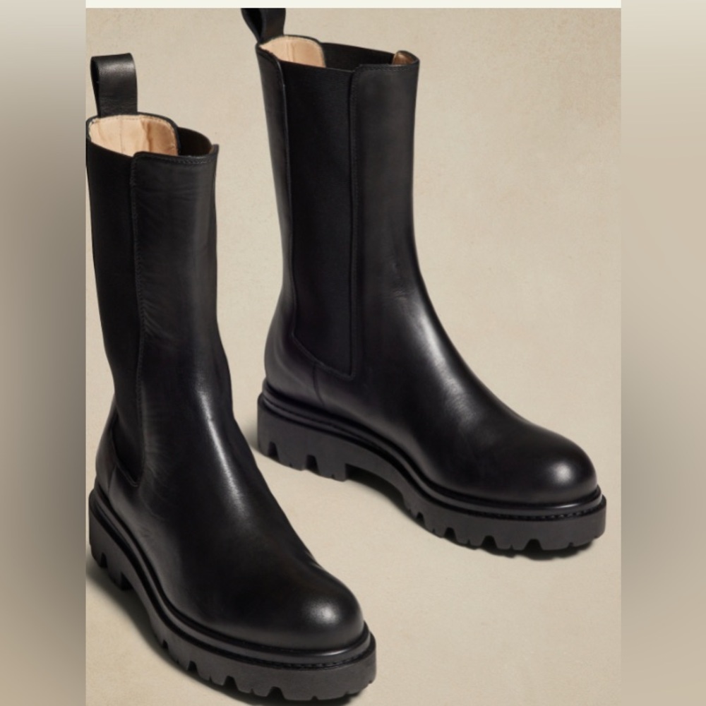 BANANA REPUBLIC HUDSON TALL LEATHER CHELSEA BOOT
